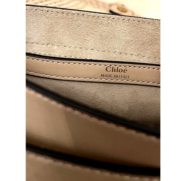 EUC CHLOE SMALL HUDSON PEARL BEIGE SHOULDER BAG TASSEL SMOOTH CALFSKIN PURSE Exc - Picture 10 of 16